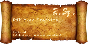 Röcker Szabolcs névjegykártya