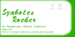 szabolcs rocker business card